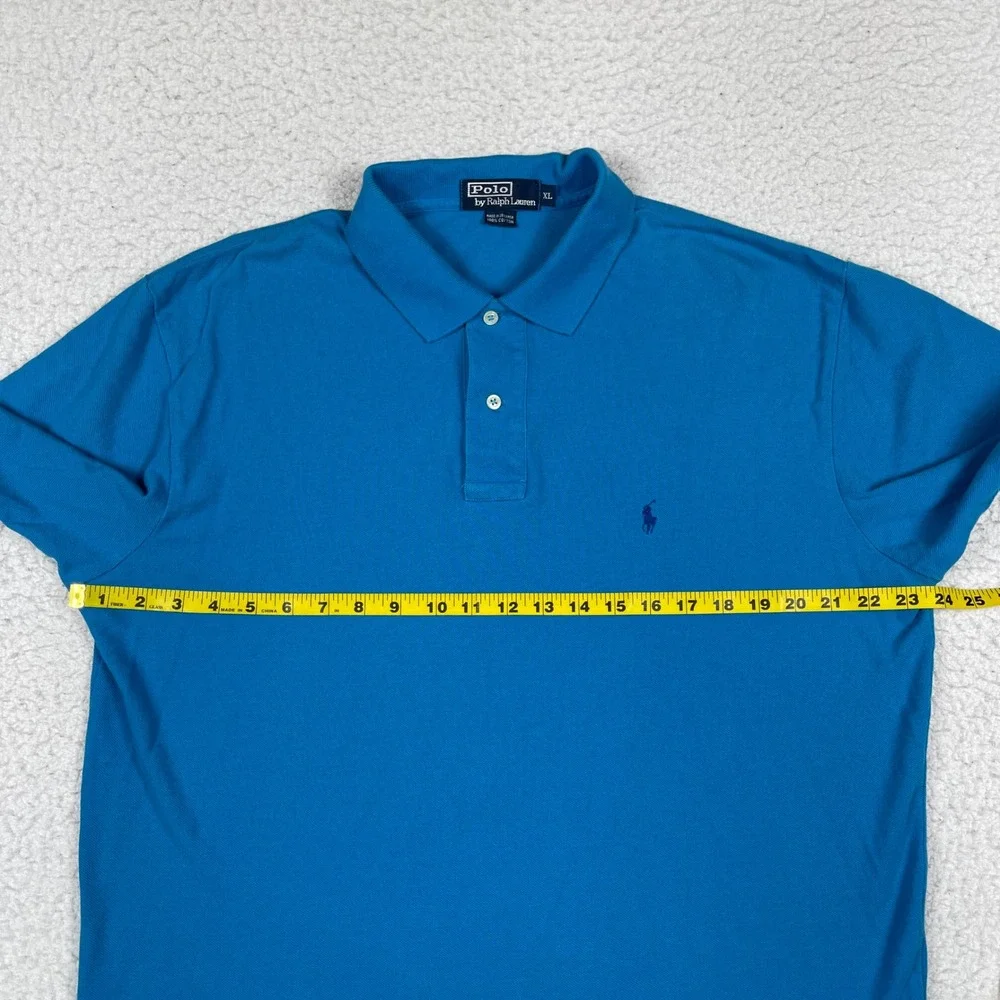 Polo Ralph Lauren Polo Shirt Mens XL Blue Short Sleeve Classic Fit Pique Logo